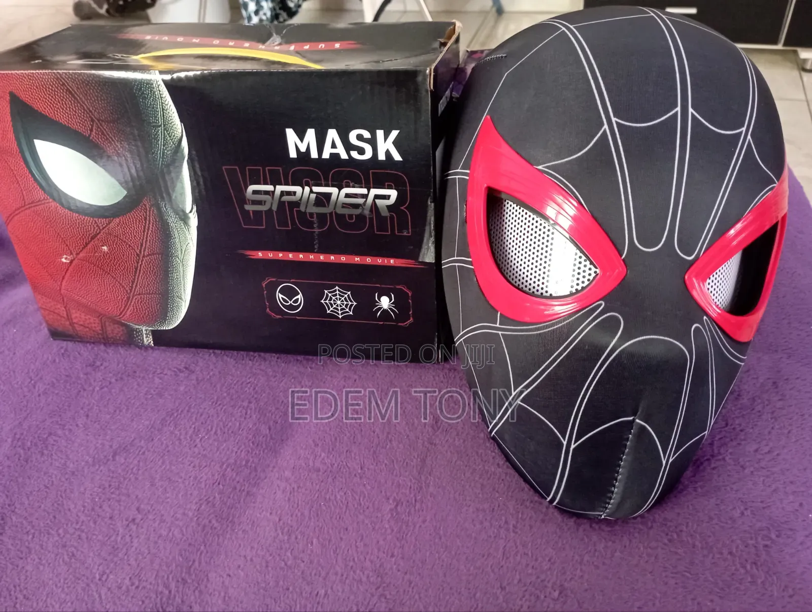 Miles Morales Spider-Man Helmet Features -Black Red Design- Adults