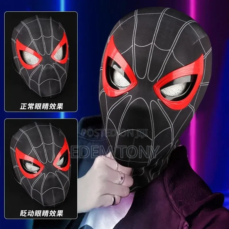 Miles Morales Spider-Man Helmet Features -Black Red Design- Adults