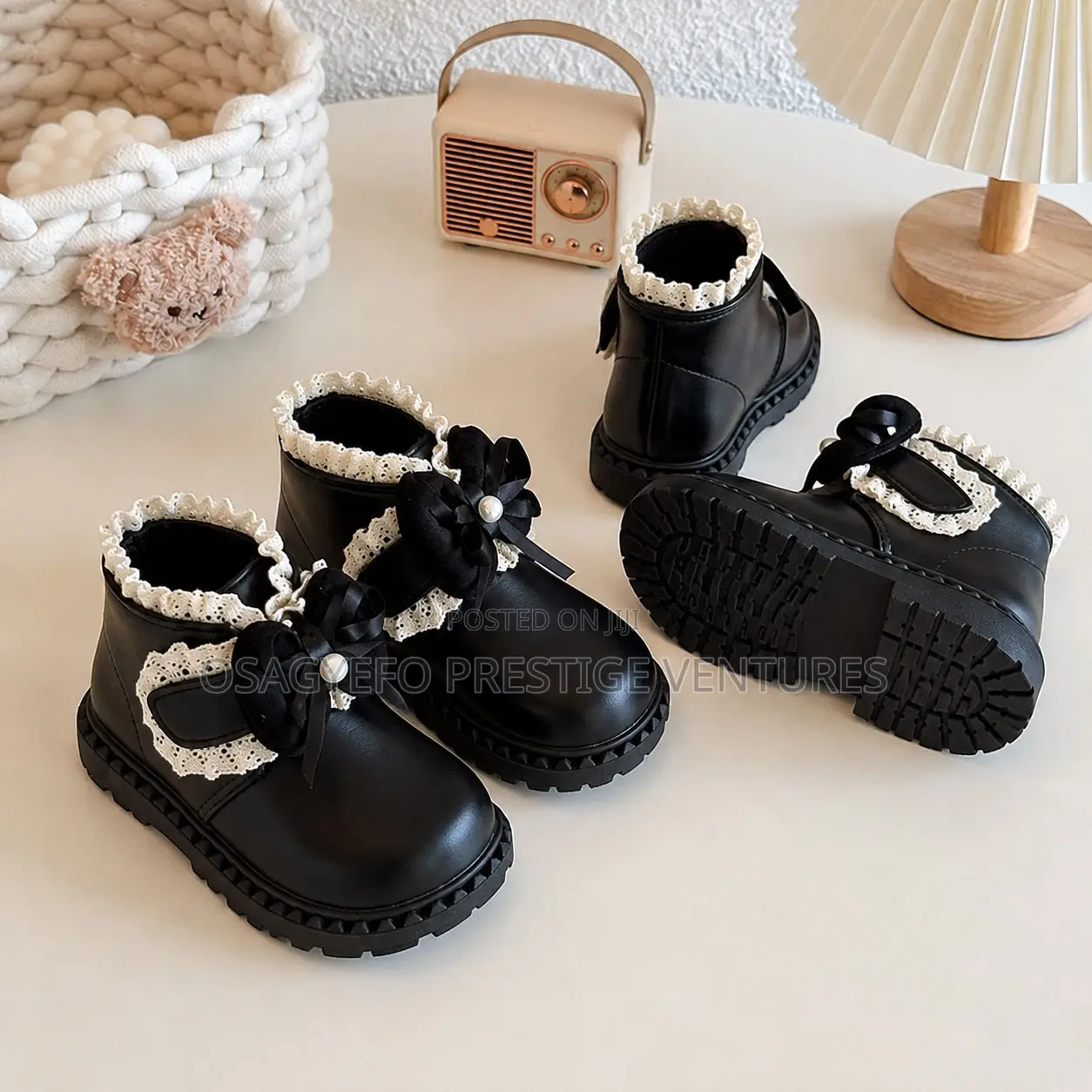 Elegant Girls’ Lace Ankle Boots