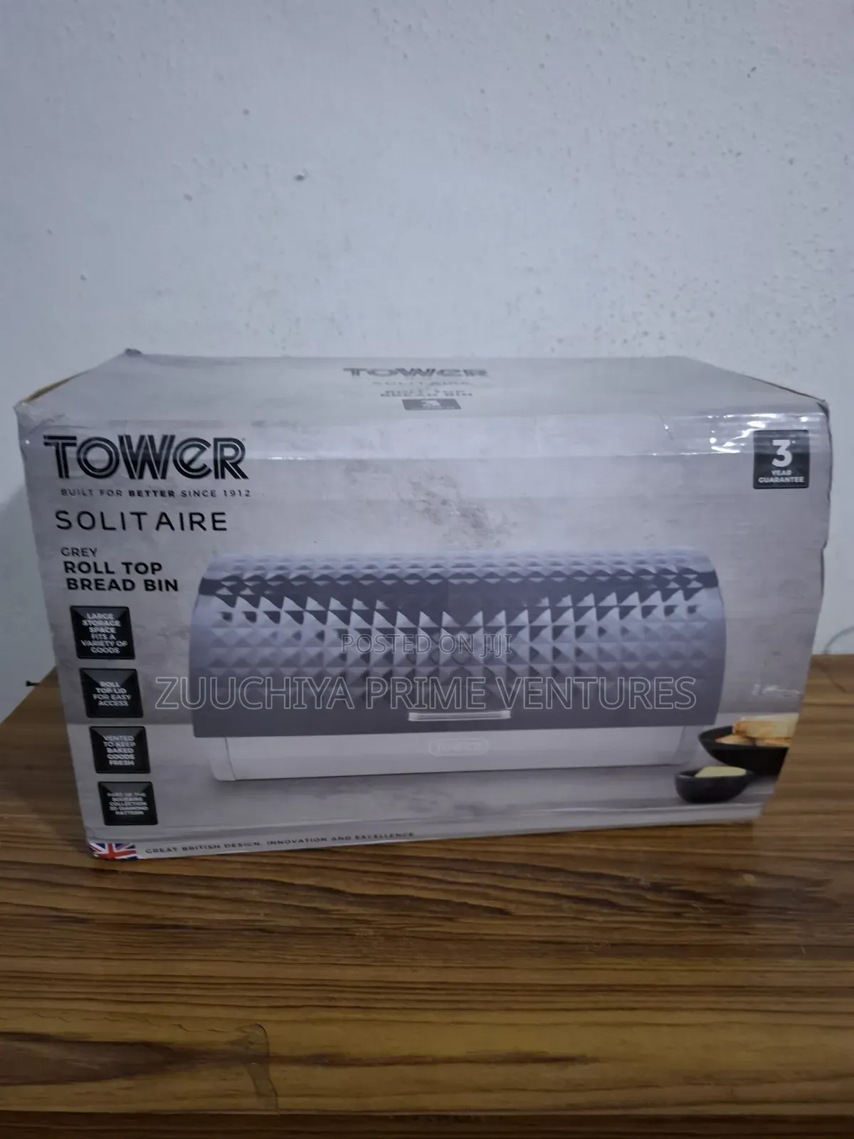 Tower Roll-Up Solitaire Grey Bread Bin Uk