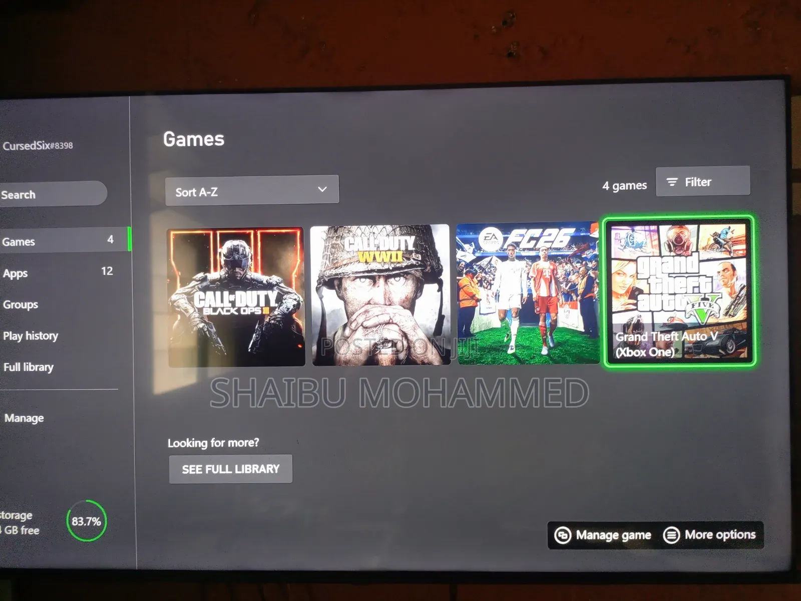 Xbox One (Fc26 and 4 Games)