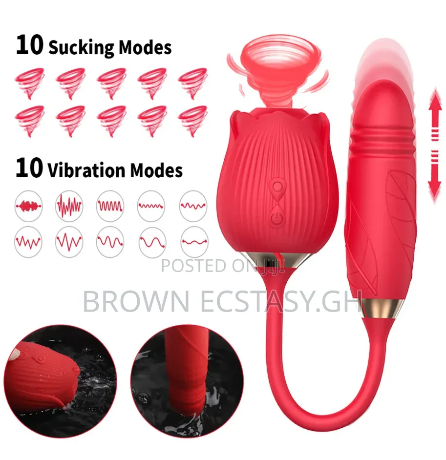 2 in 1 Rose Suction and Penis Vibrator