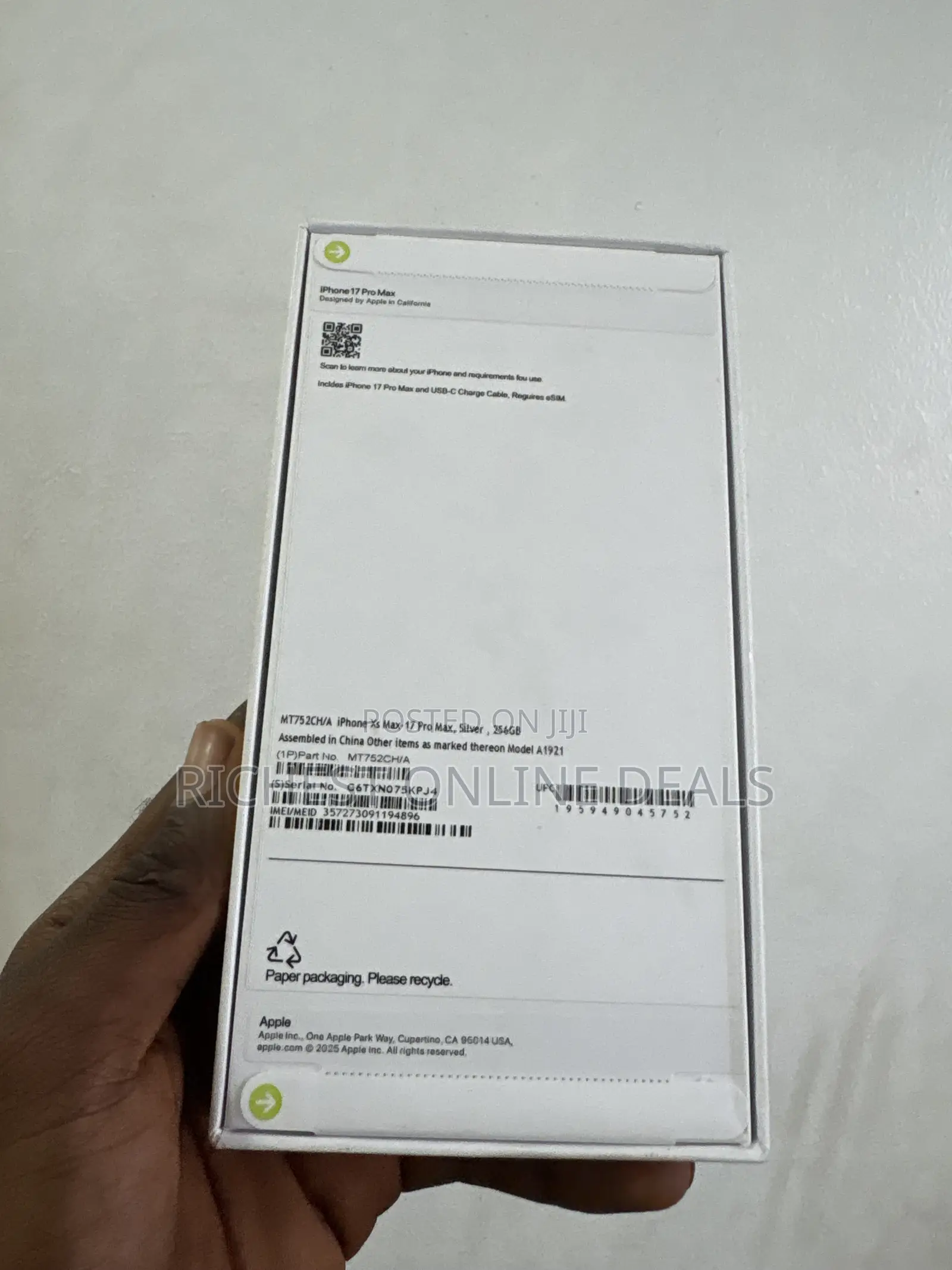 New Apple iPhone XS Max 256 GB White
