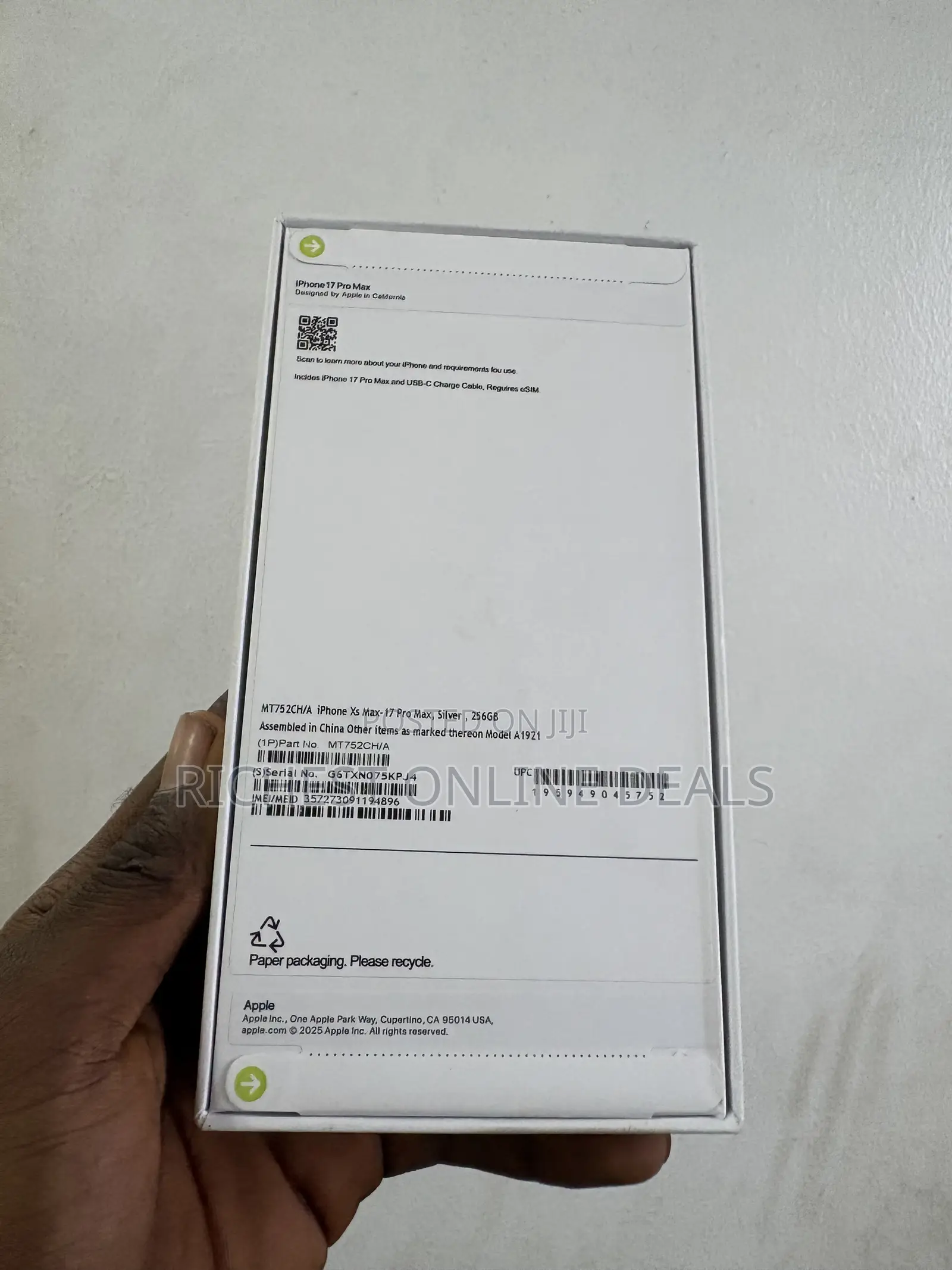 New Apple iPhone XS Max 256 GB White