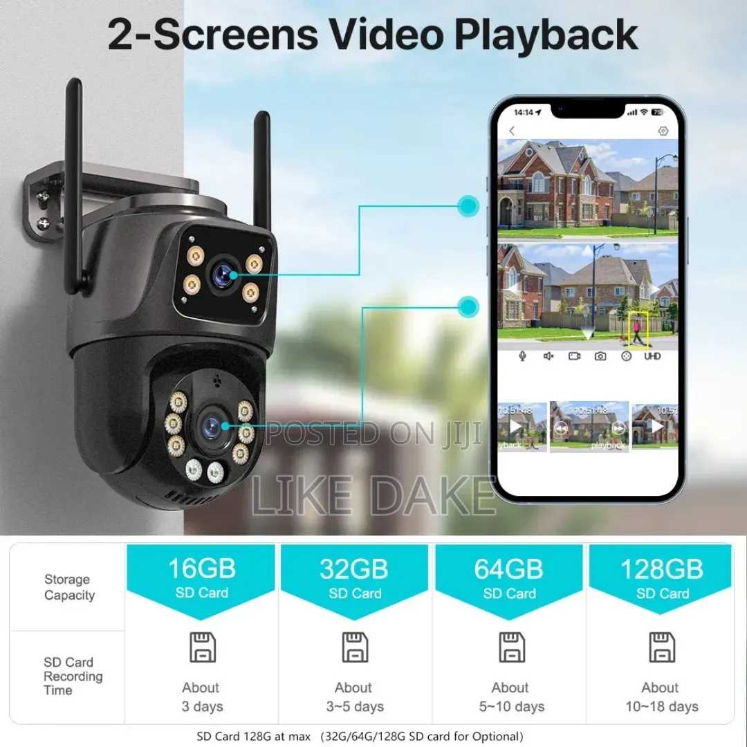 Double Lens Smart Wifi Icsee CCTV Security Camera