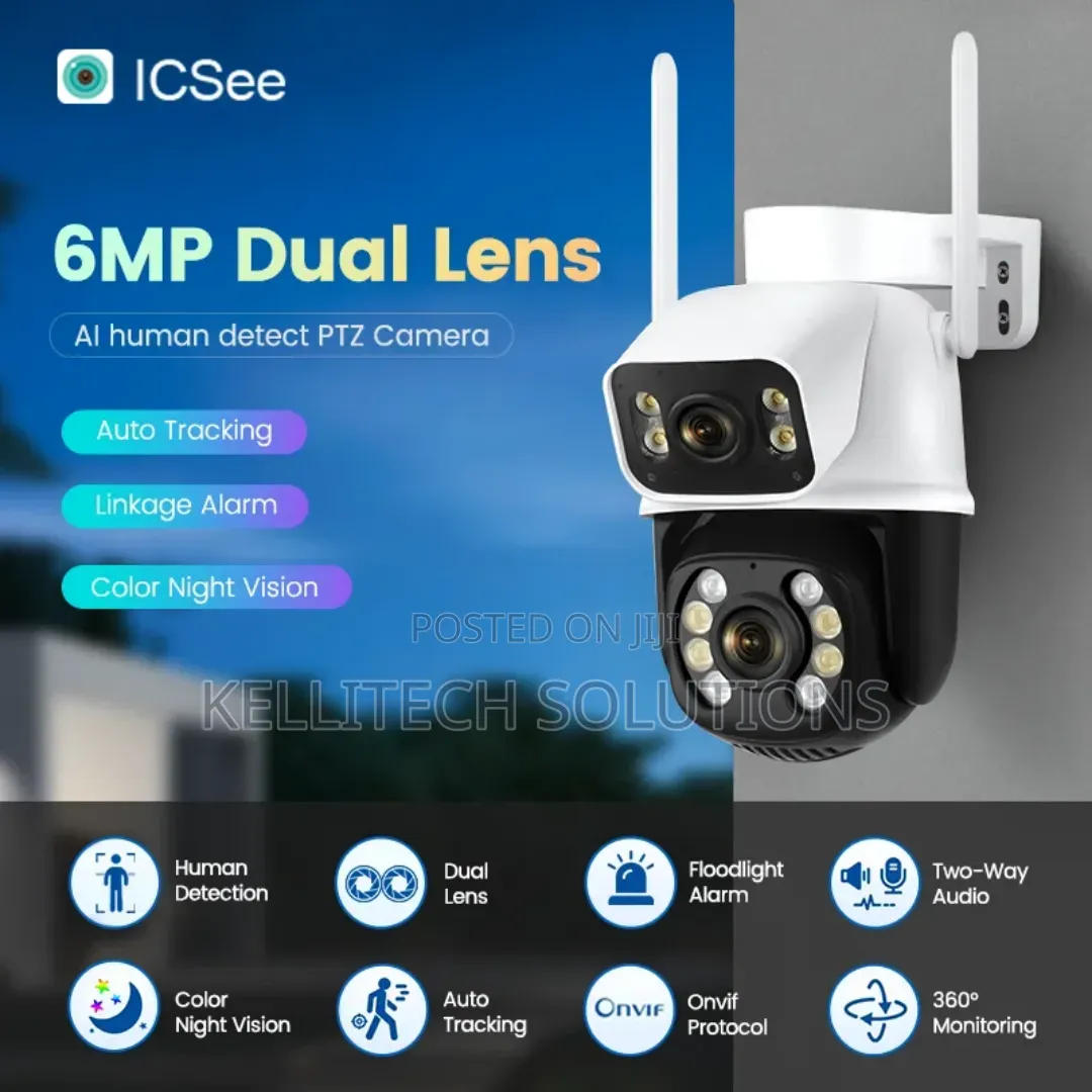 Smart Wifi Double Lens Security Camera, CCTV