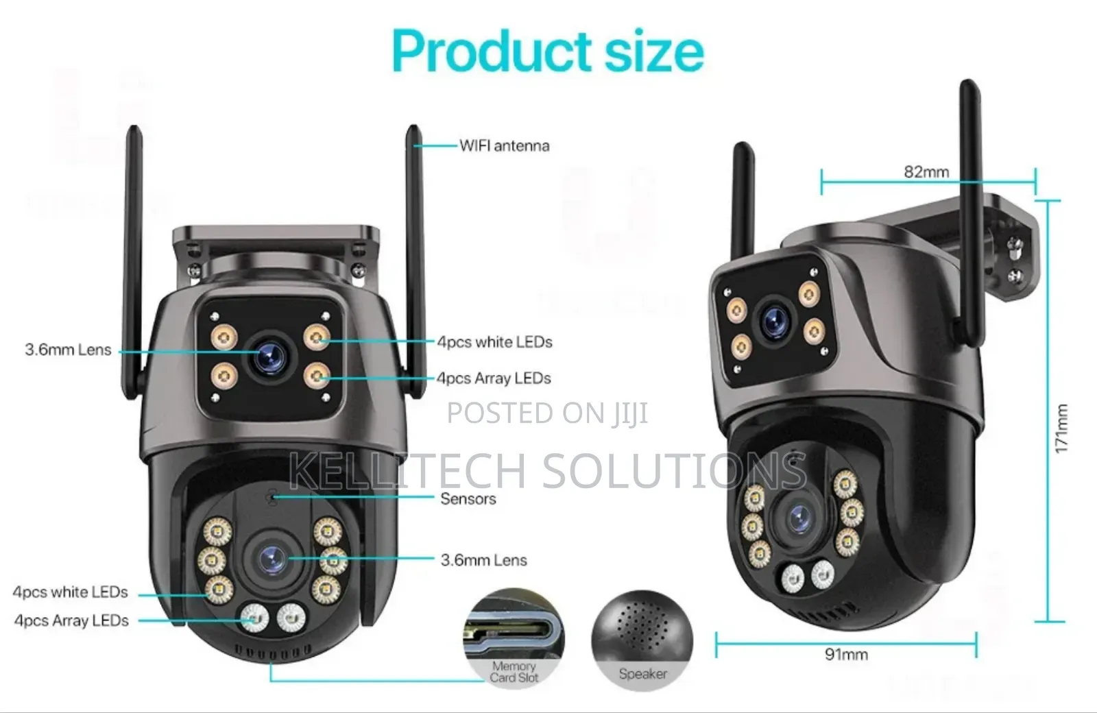 6mp Double Lens Security Camera. Smart Wifi CCTV