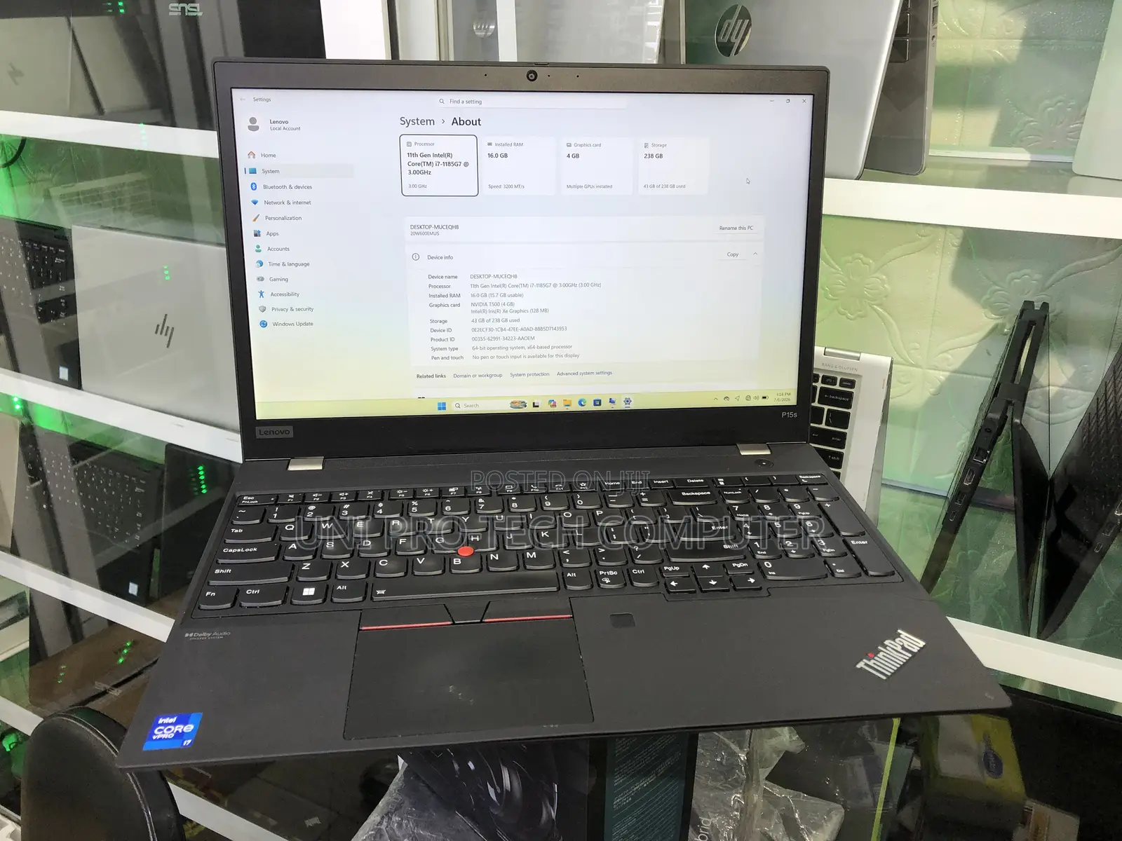 Laptop Lenovo ThinkPad P15s 16GB Intel Core i7 SSD 512GB