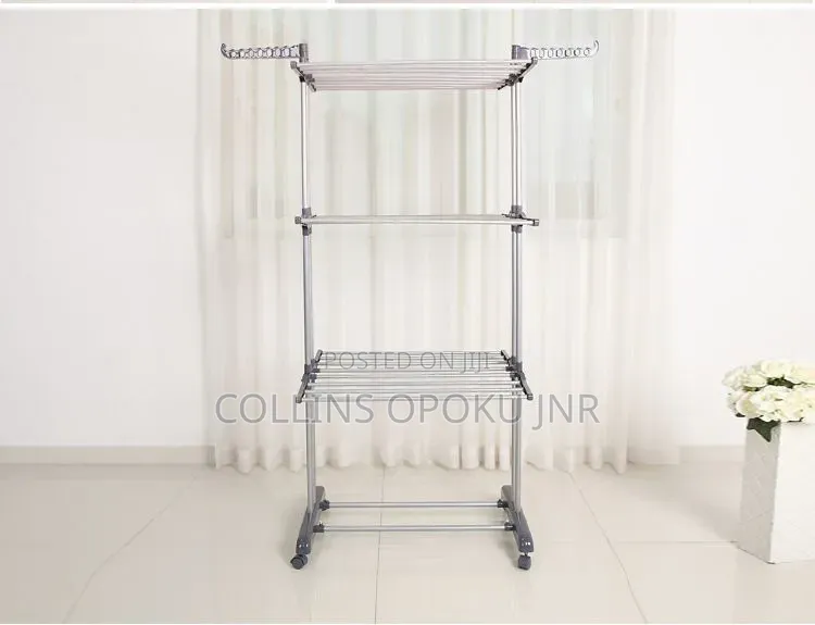 Multi-Functional 3-Tier Foldable Drying Rack - Black