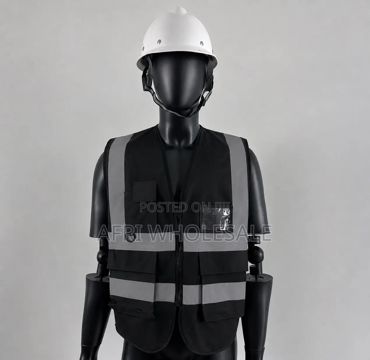 Heavy Duty Heavy Quality Reflective Safety Jackets Vest Pockets Zipper