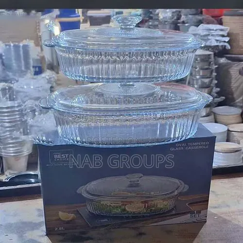 2pcs Glass Casserole Bowls
