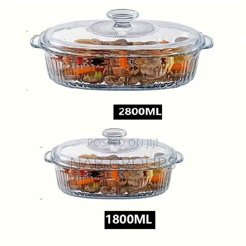 2pcs Glass Casserole Bowls