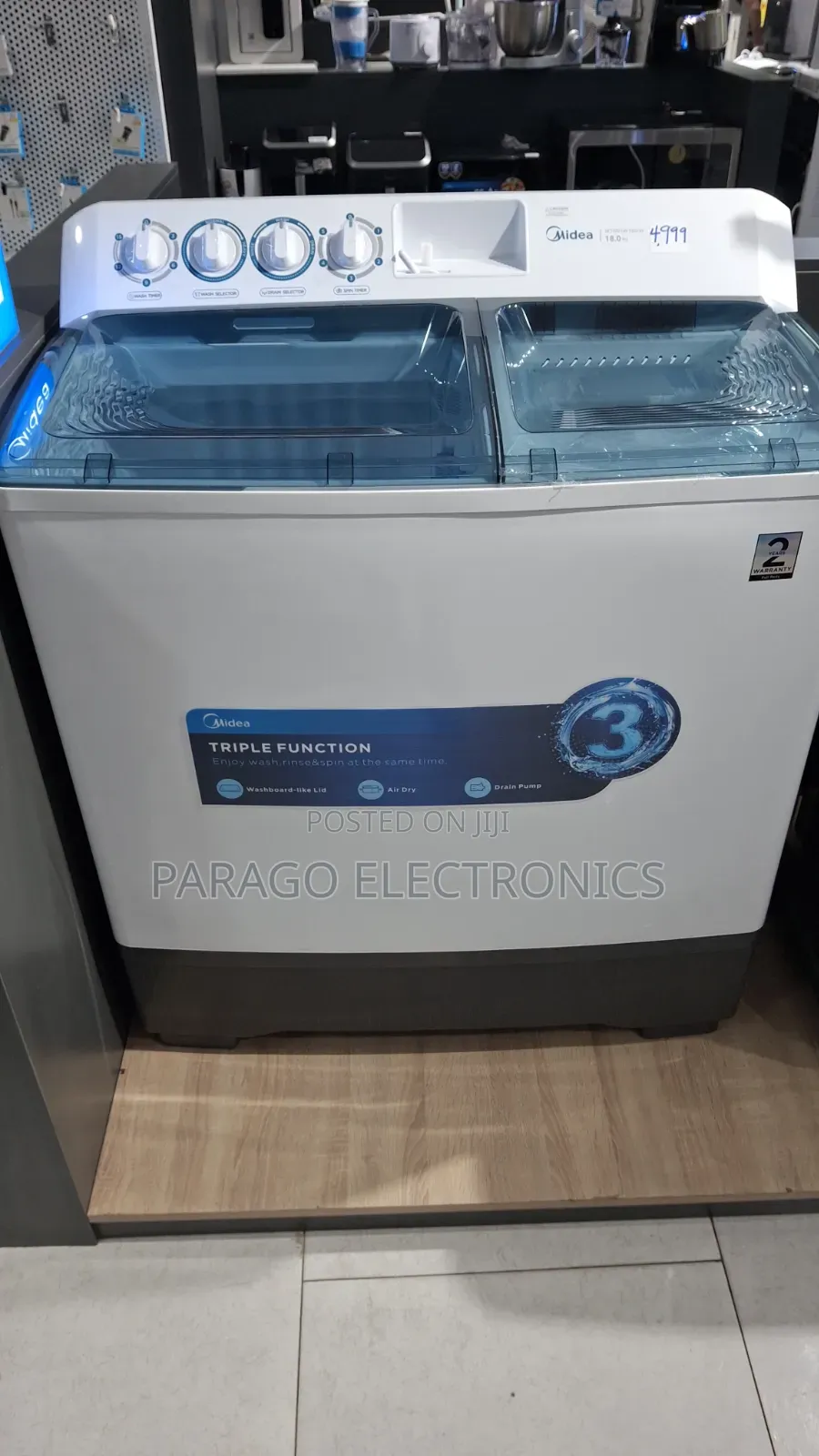 Midea Twin Tub Washing Machine Mt100w180/W