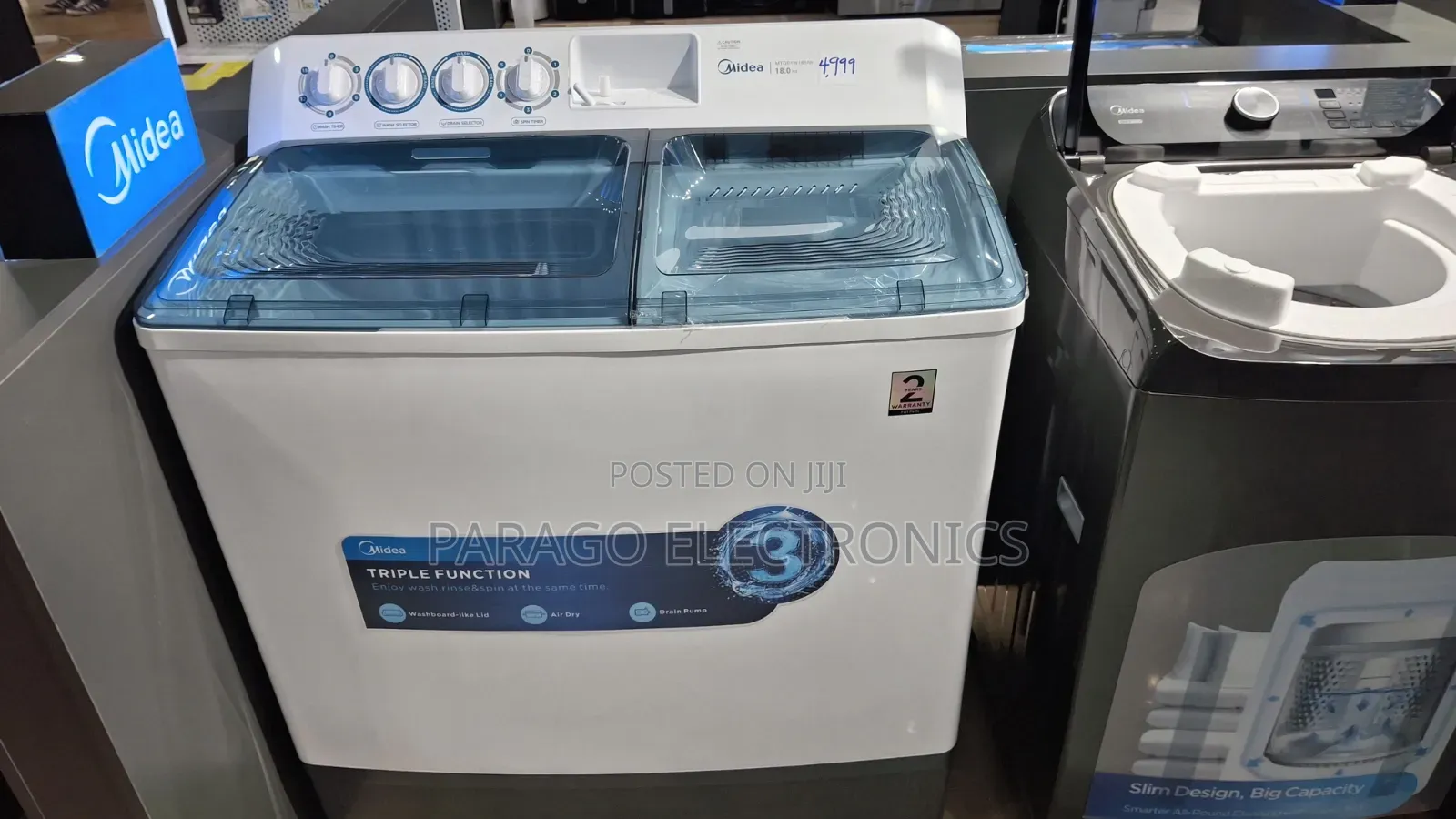 Midea Twin Tub Washing Machine Mt100w180/W