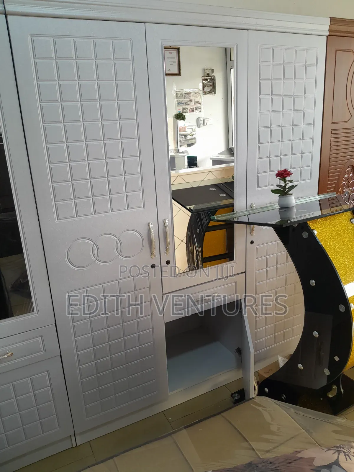 3 Doors White Wardrobe