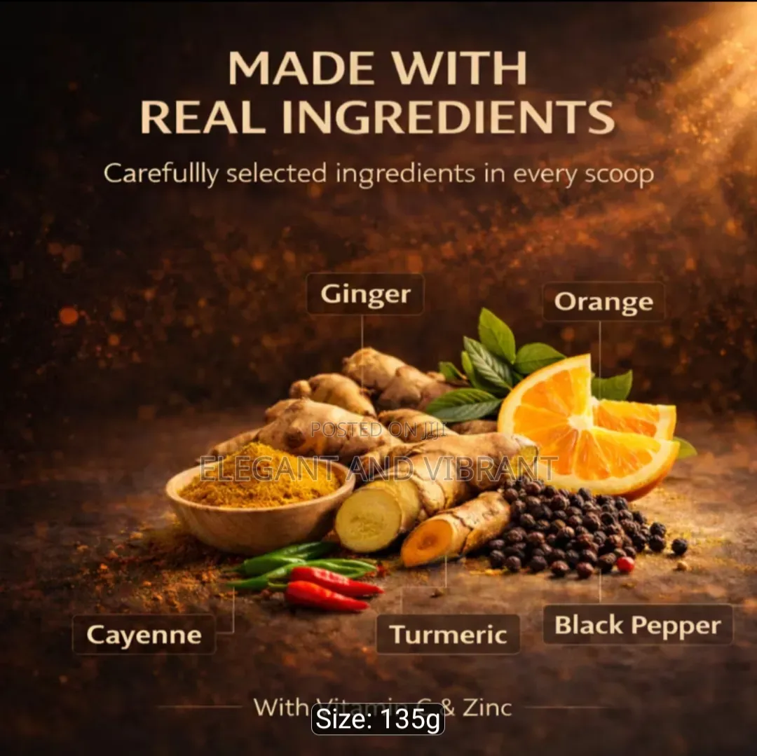 Turmeric Ginger Shoot Drink With, Orange,Cayenne Pepper,Zinc,Orange