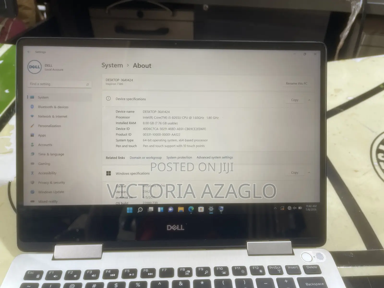 Laptop Dell Inspiron 13 7386 8GB Intel Core i5 SSD 256GB