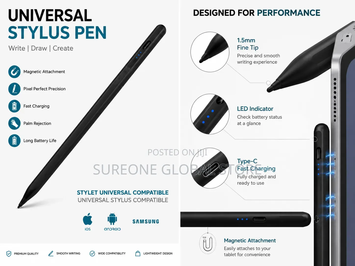 Universal Rechargeable Stylus Pen