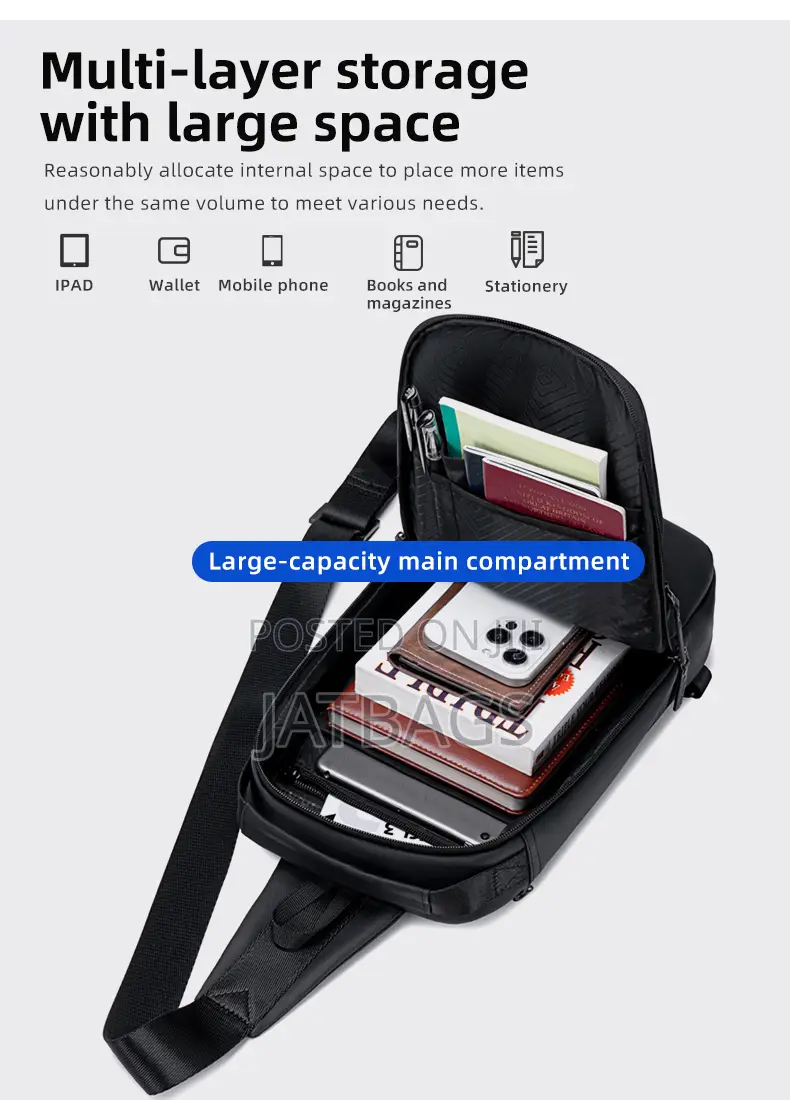 Golden Wolf Sling Chest Crossbody Waterproof Bag (Free Delivery)
