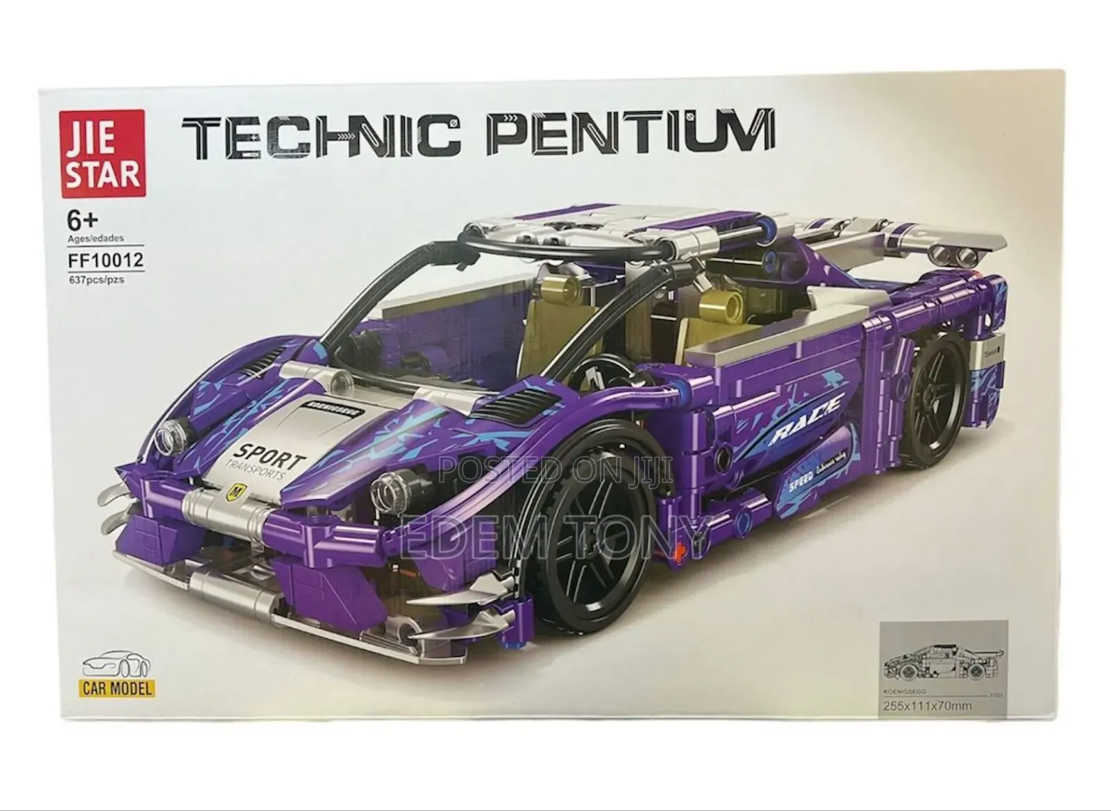 Jie Star Technic Pentium Purple Sports Car Model