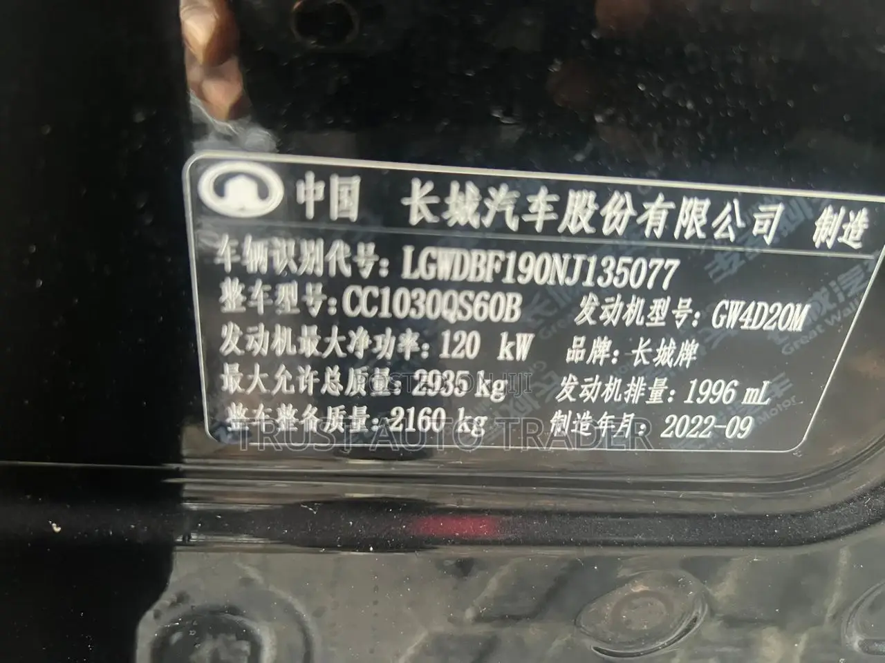 Great Wall Pao 2022 Black