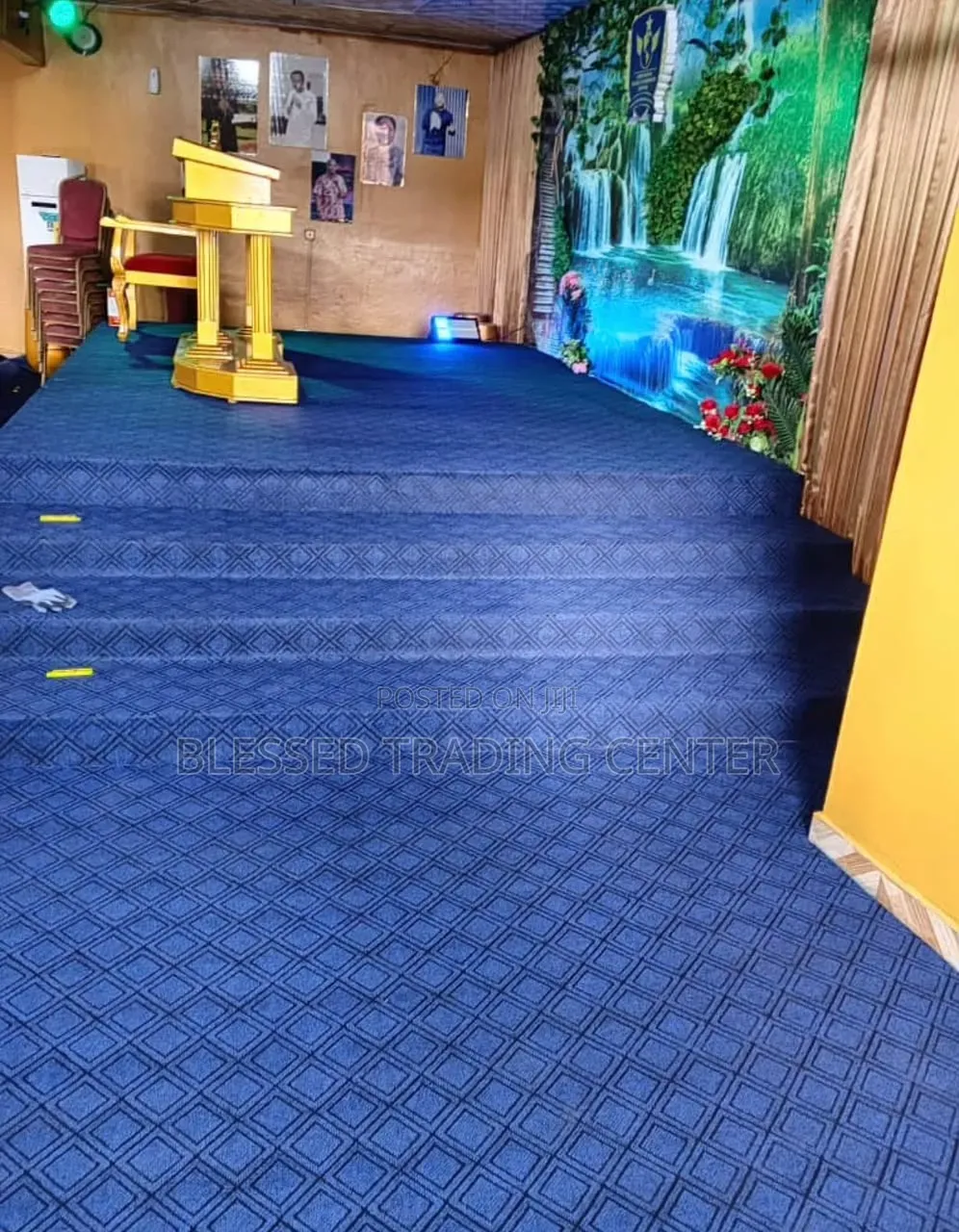 Blue Carpet With Design for Room, Church, Platforms and All Activities