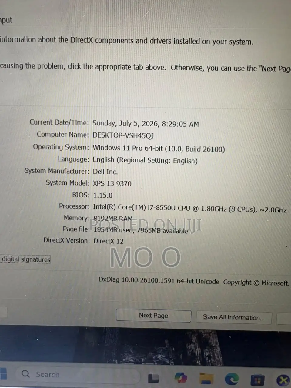 Laptop Dell XPS 13 9370 8GB Intel Core i7 SSD 256GB