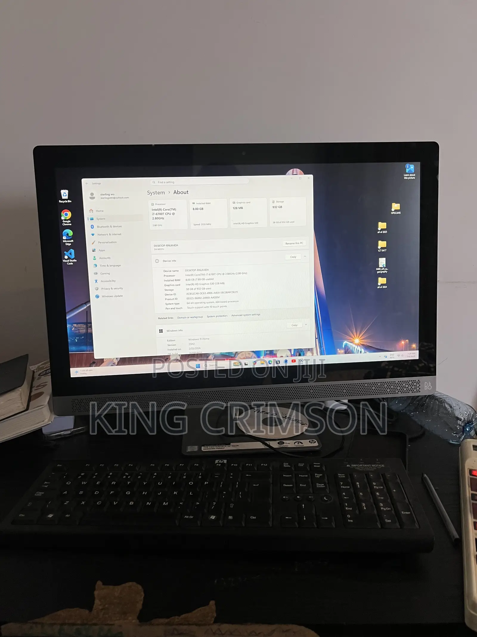 Desktop Computer HP 8GB Intel Core i7 HDD 1T
