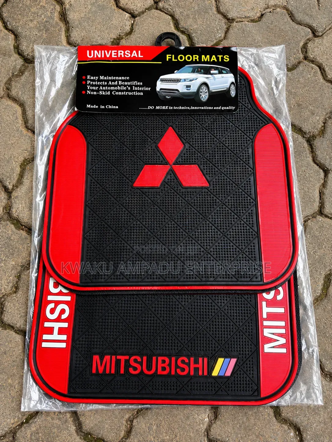 Mitsubishi Red Side/Side Rubber Floor Mat