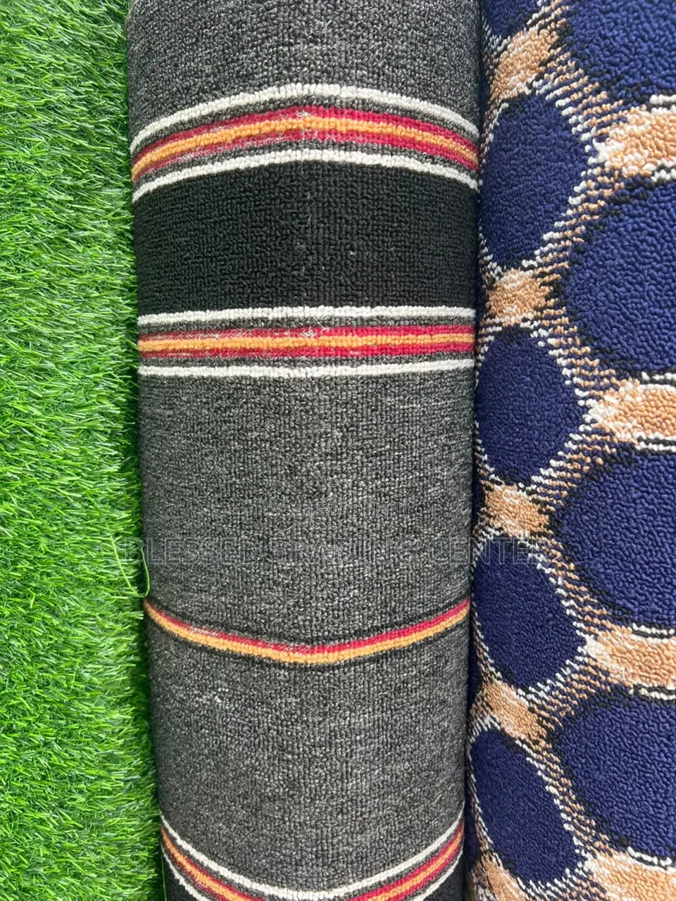 Striped Gray Office Carpet