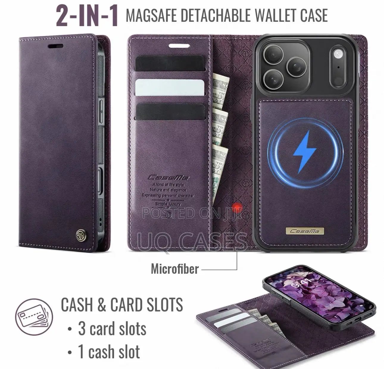 Caseme 2-in-1 Magsafe Detachable Leather Case