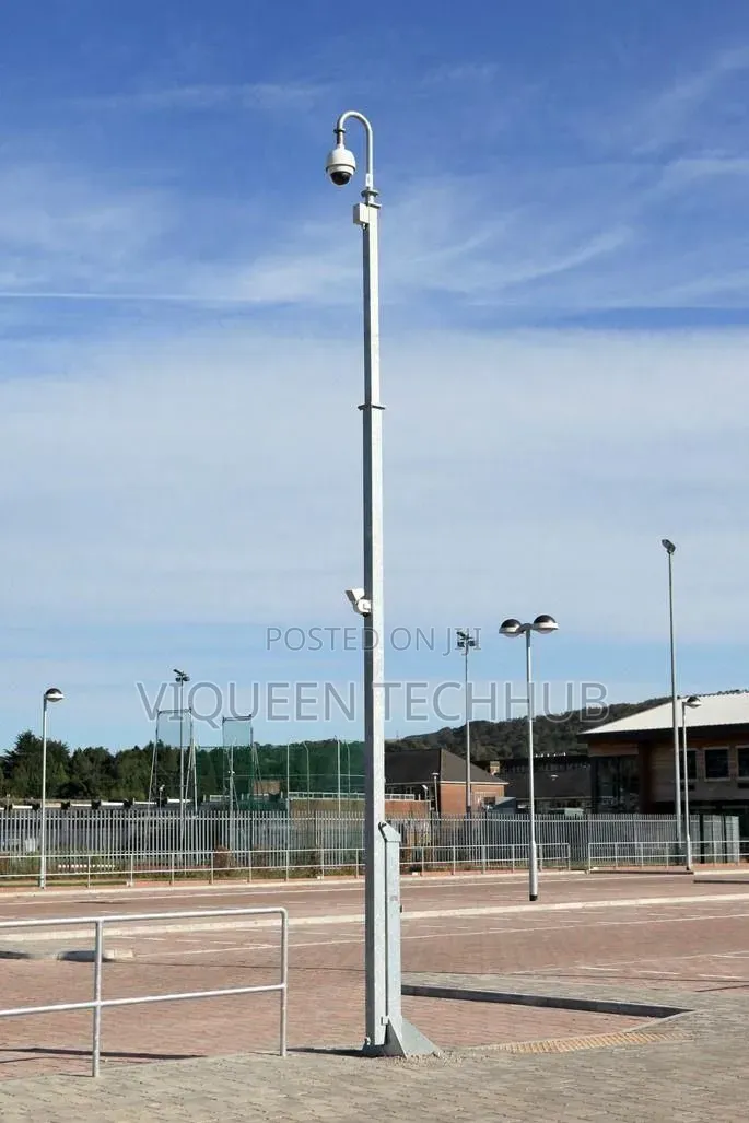 CCTV Camera Pole 6 Meters Combined Pole: White