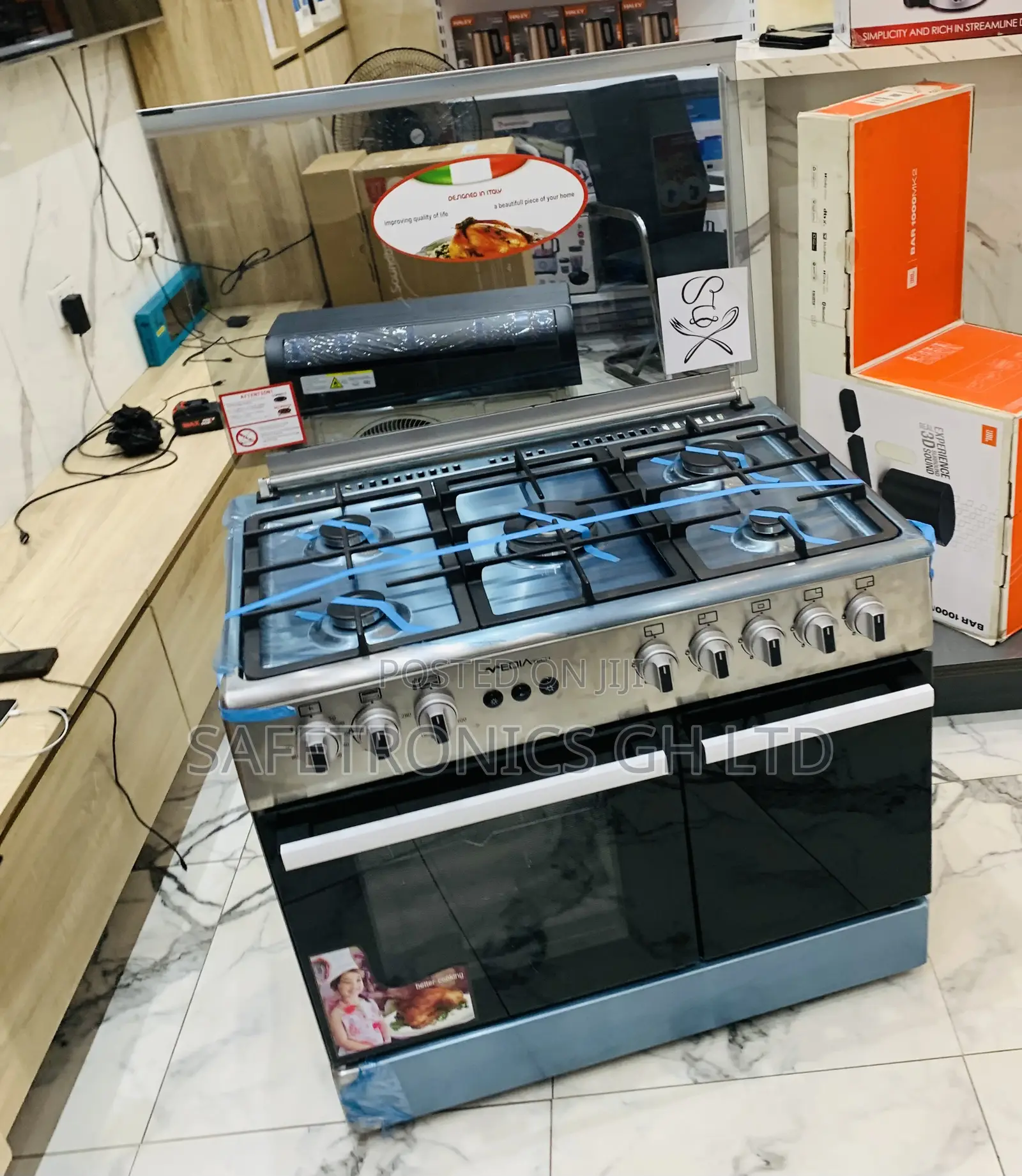 Top Class Mediatech 5 Gas Burner With Oven, Grill, and Auto Rotisserie