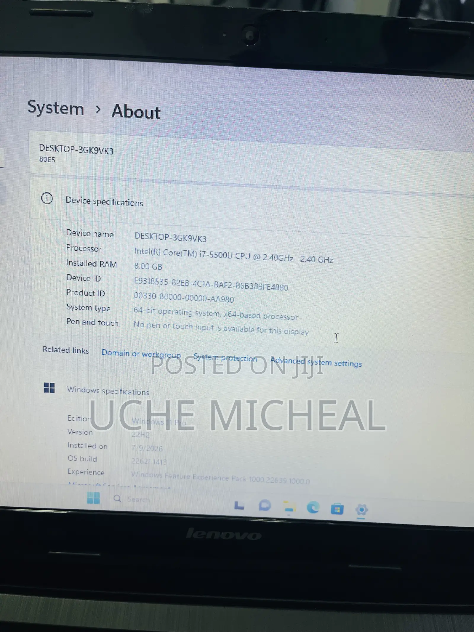 Laptop Lenovo Ideapad Gaming 3 8GB Intel Core i7 SSD 256GB