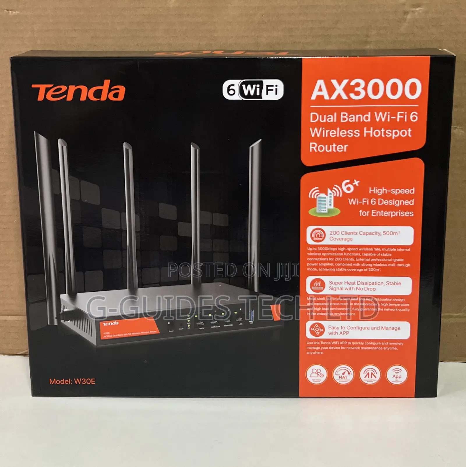 Tenda W30e Ax3000 Dual Band Wi-Fi 6 Wireless Hotspot Router