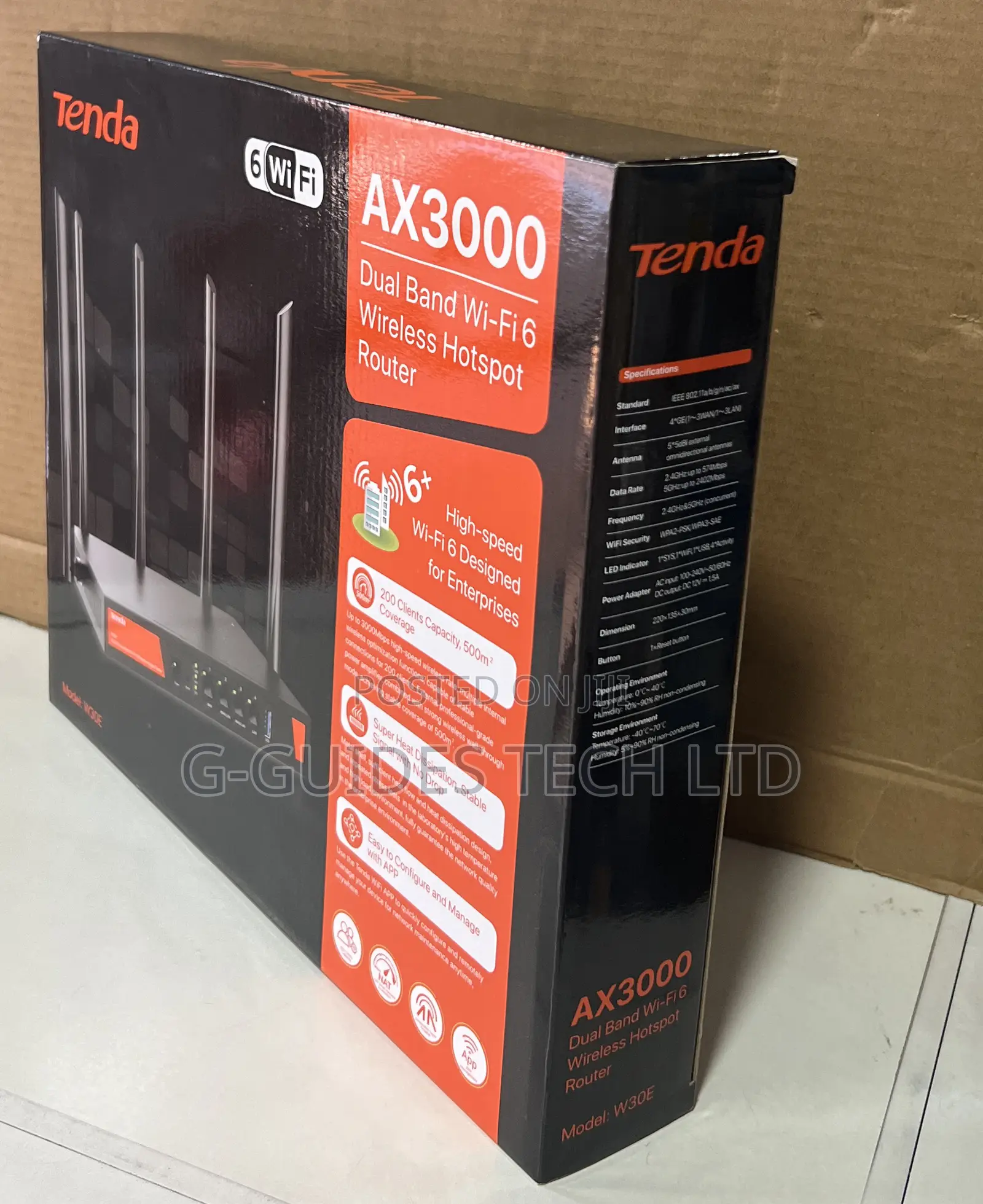 Tenda W30e Ax3000 Dual Band Wi-Fi 6 Wireless Hotspot Router
