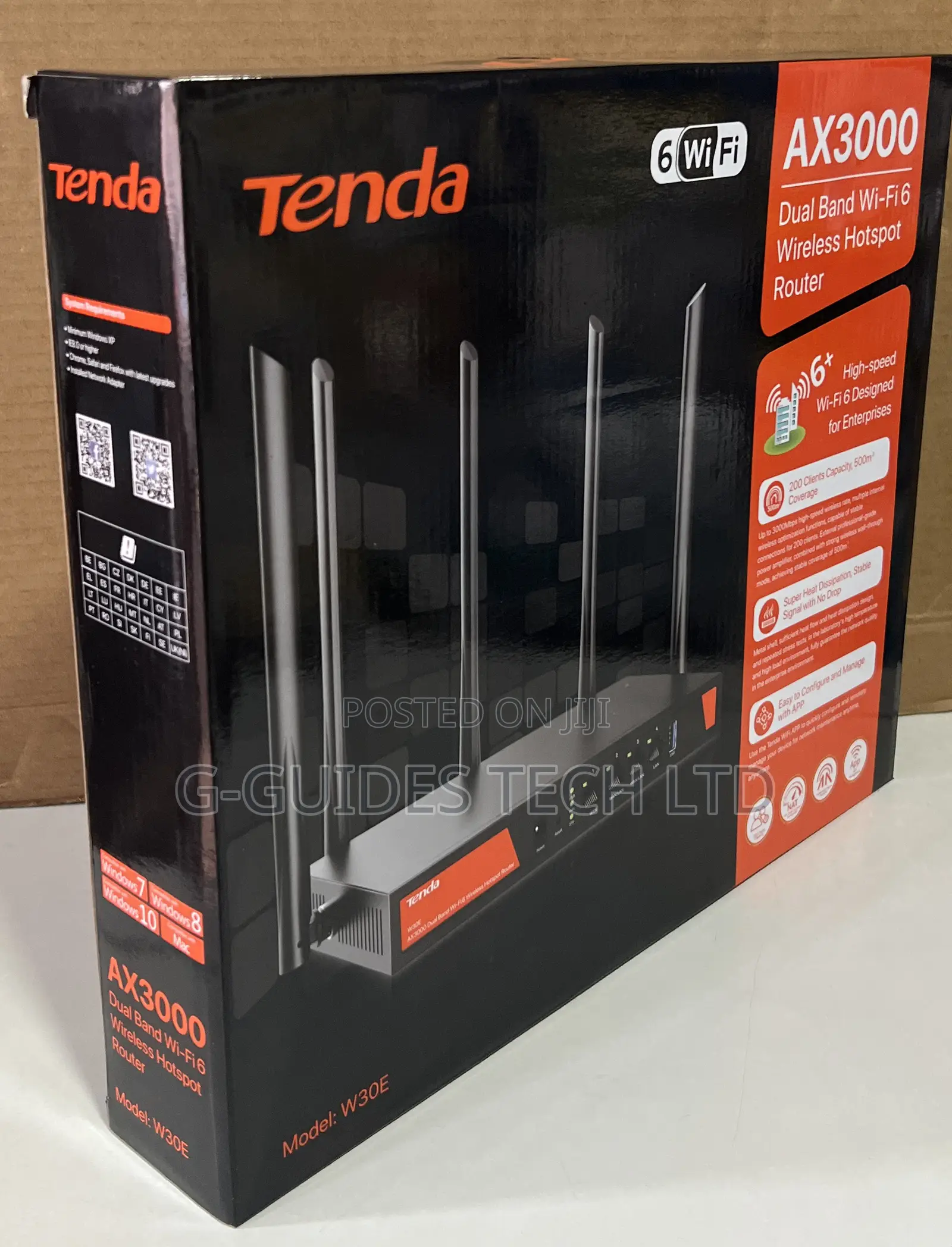 Tenda W30e Ax3000 Dual Band Wi-Fi 6 Wireless Hotspot Router