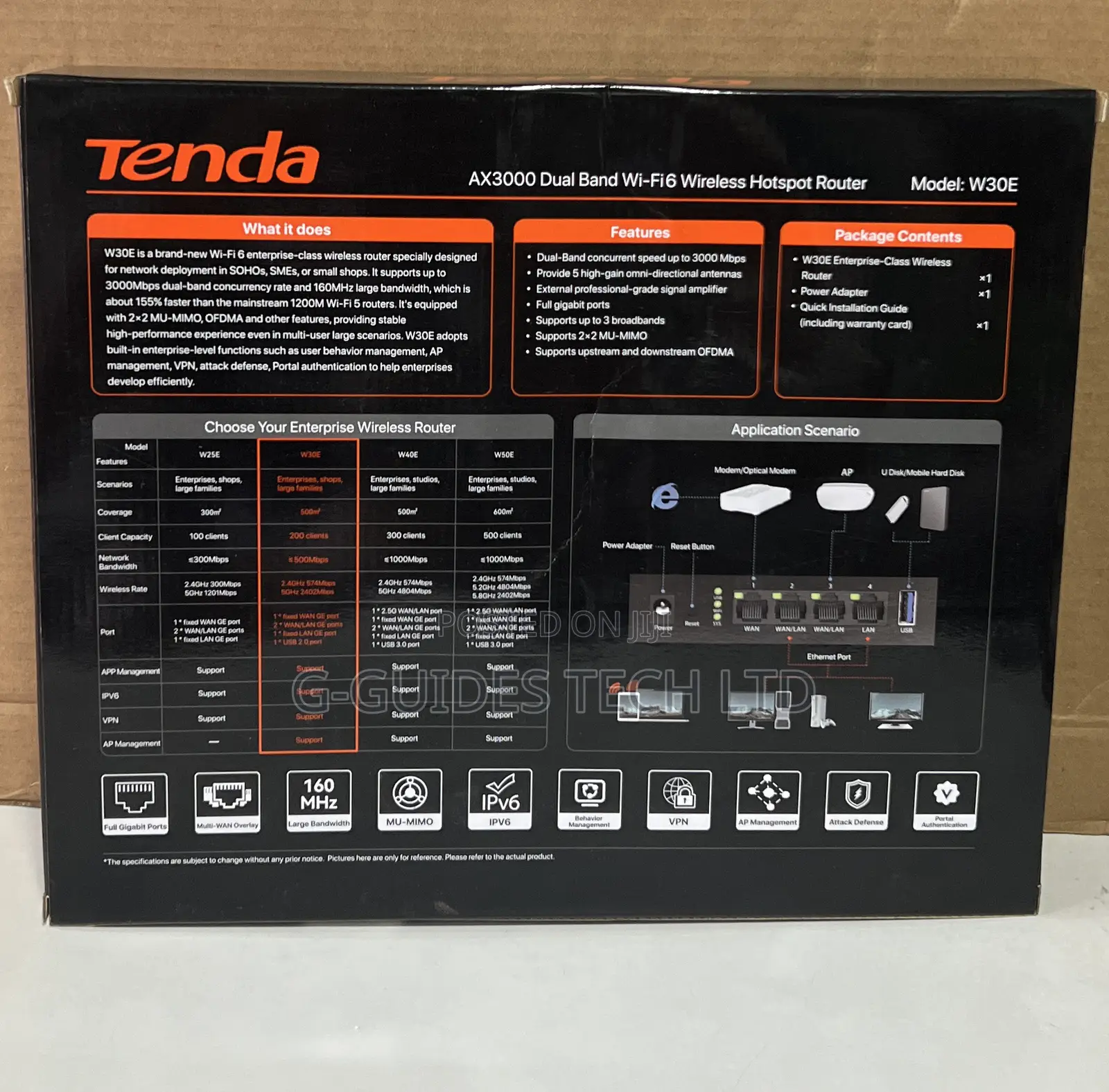 Tenda W30e Ax3000 Dual Band Wi-Fi 6 Wireless Hotspot Router