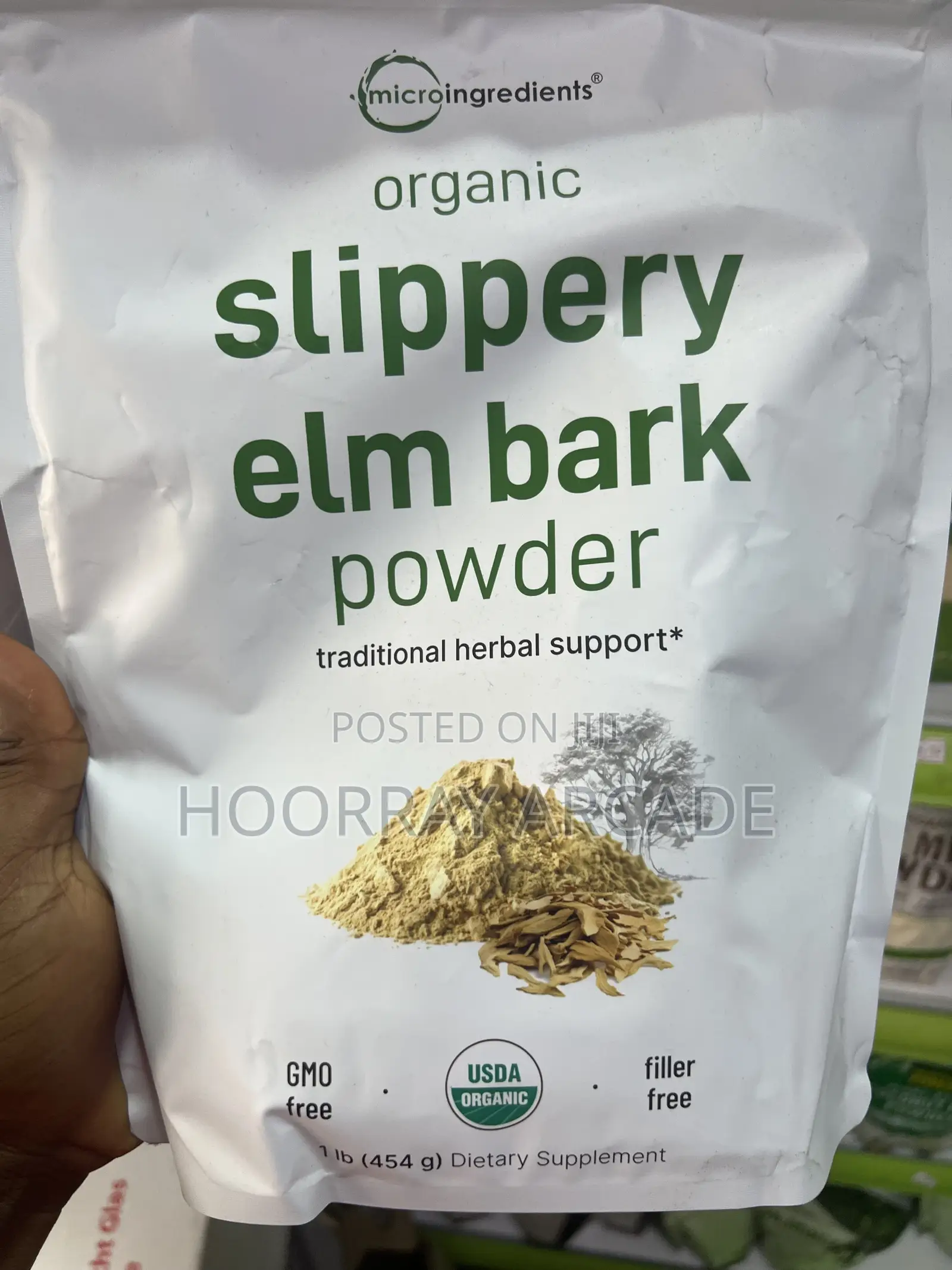 Organic Slippery Elm Bark Powder - 454g ❗Delivery Only❗