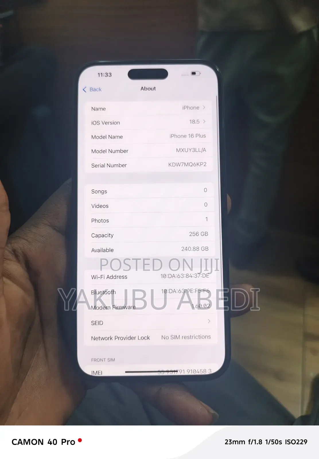 Apple iPhone 16 Plus 256 GB Black
