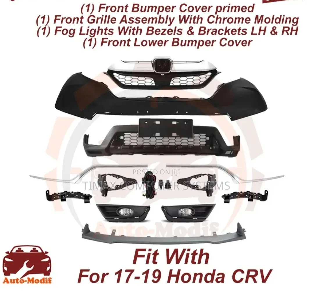 Front Bumpers Fog Light W/Bumper Molding for 17-19 Honda CRV Complete