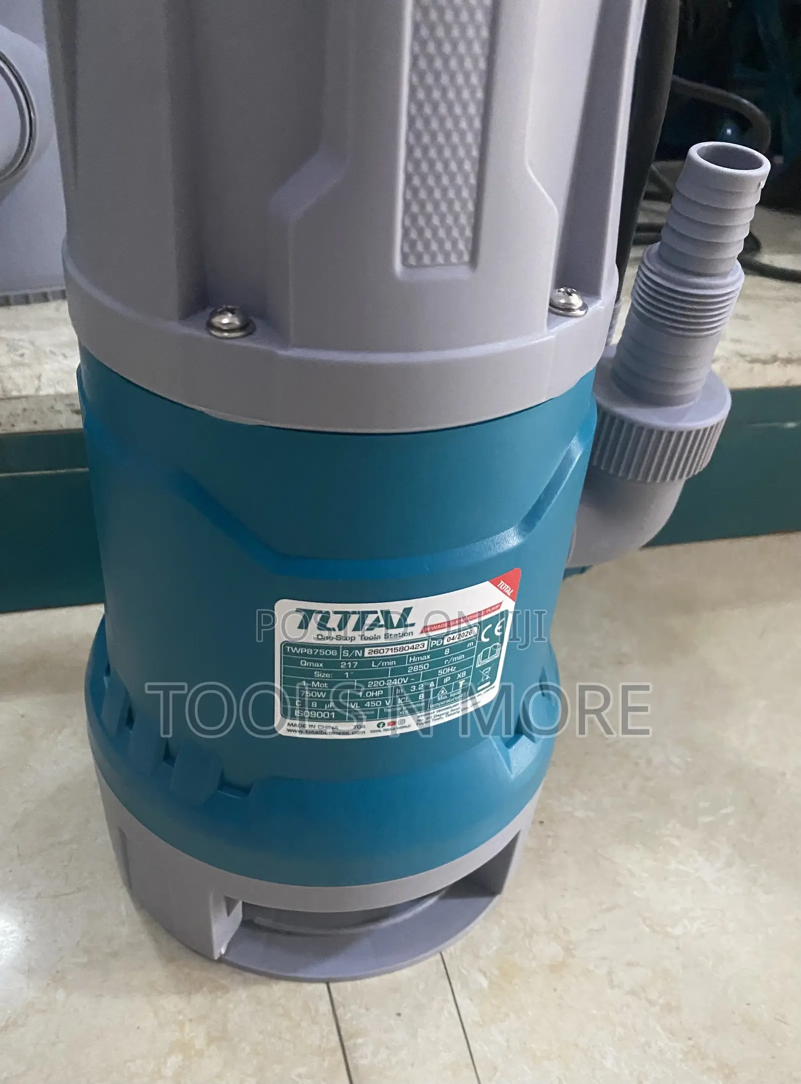Total Sewage Submersible Pump 1hp (Plastic)