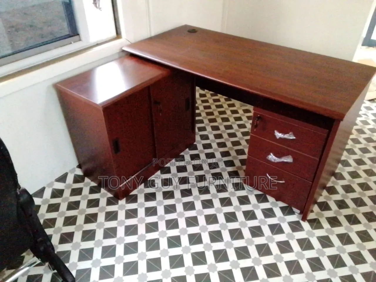 Brown L Shaped Desk