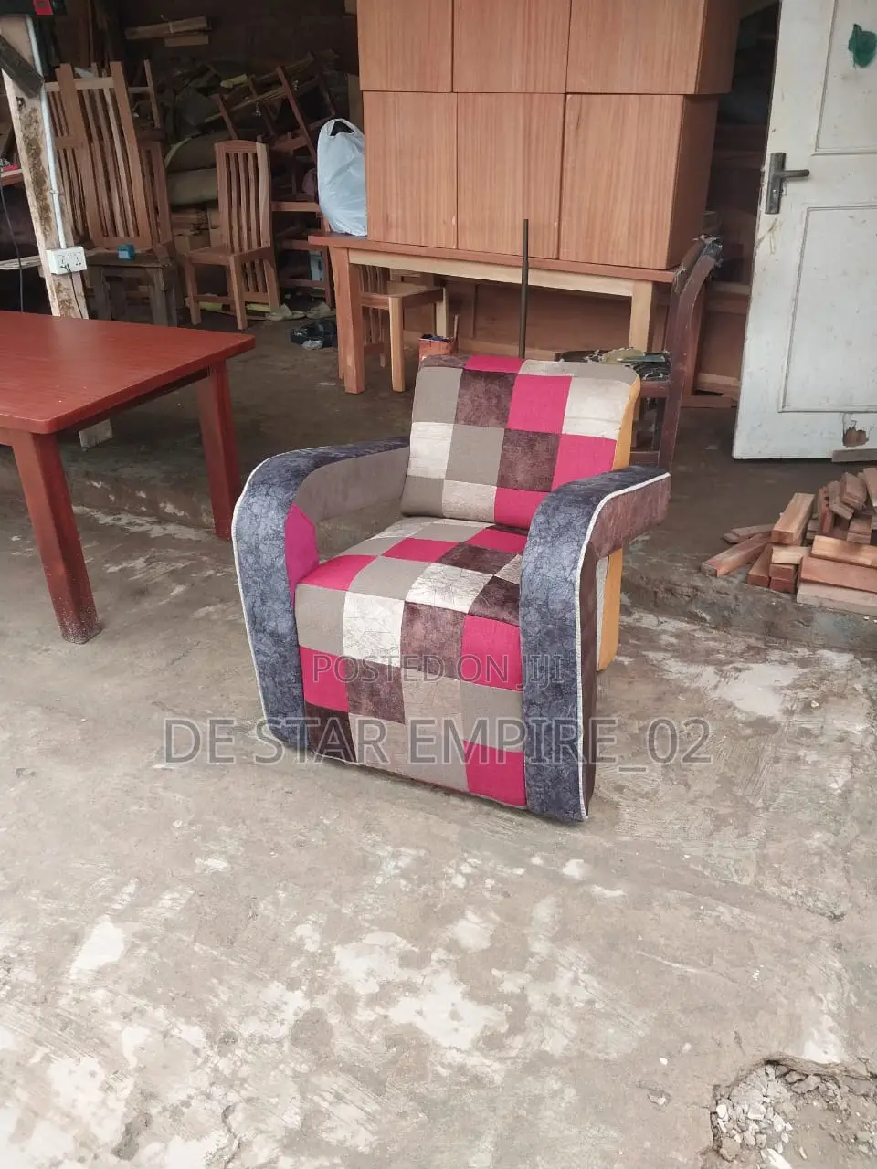 Premium Multicolor Patchwork Single Sofa / Armchair
