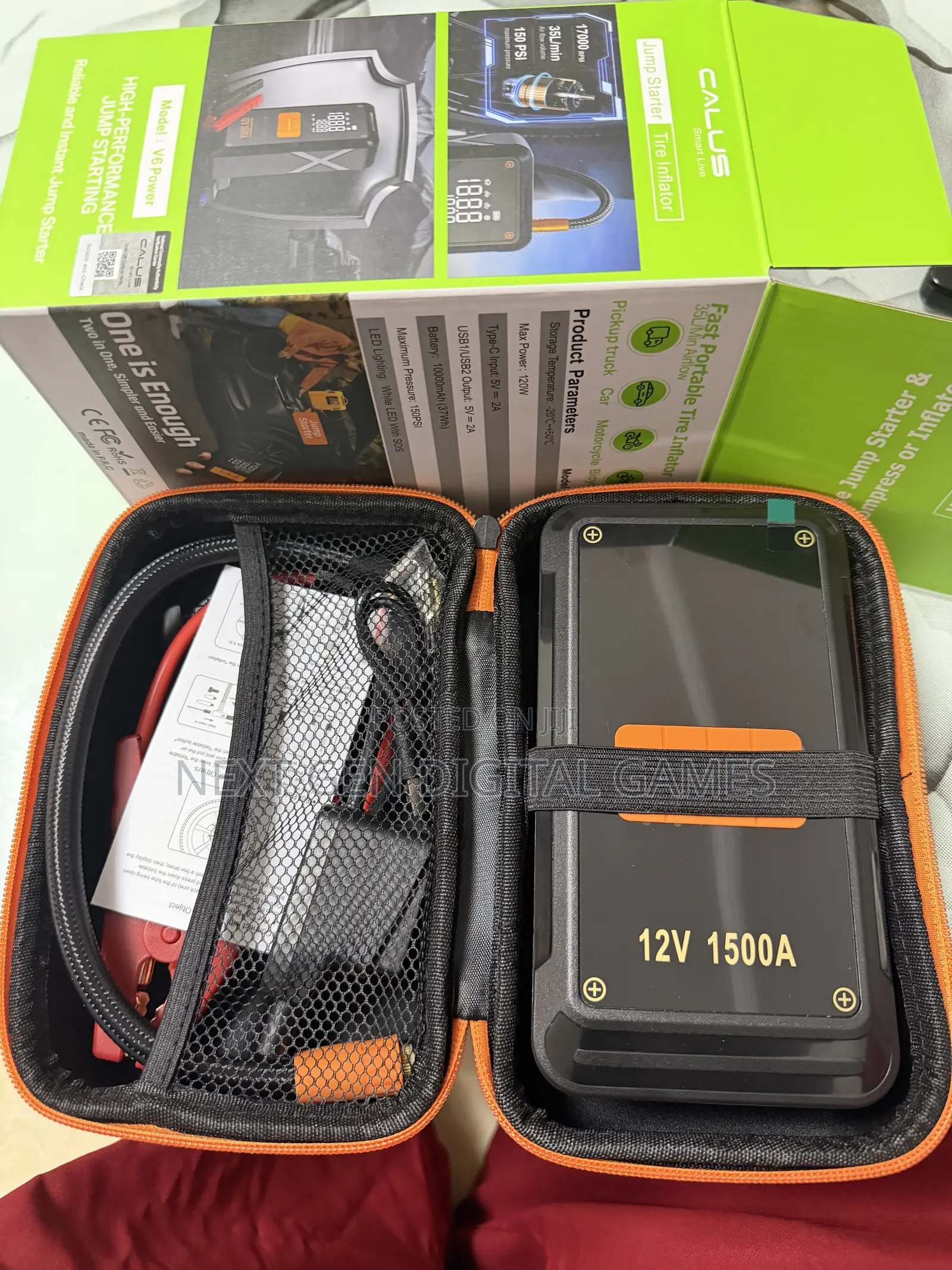 Car Battery Jumpstarter With Tyre Inflator and Power Bank