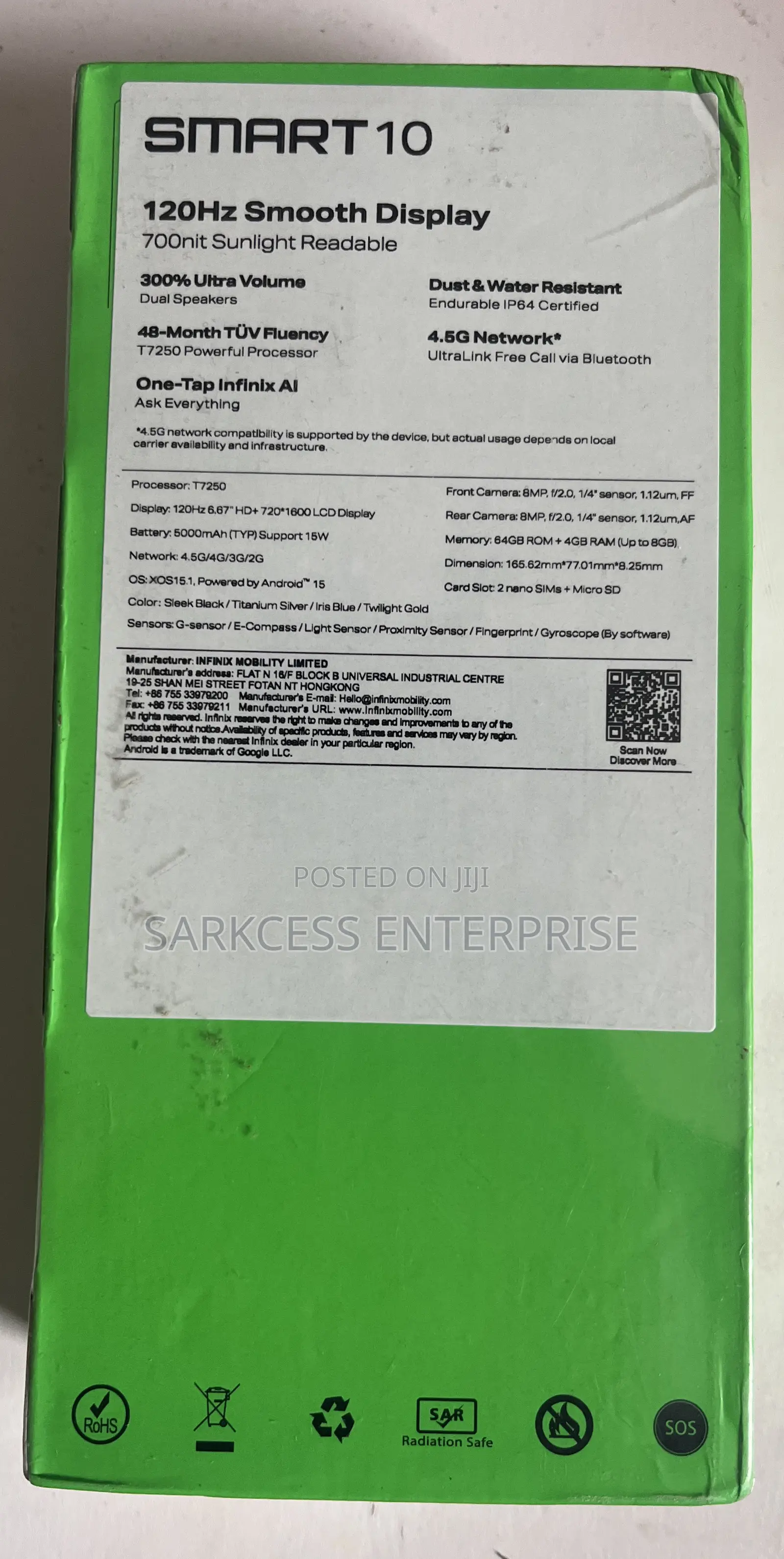 New Infinix Smart 10 64 GB Black