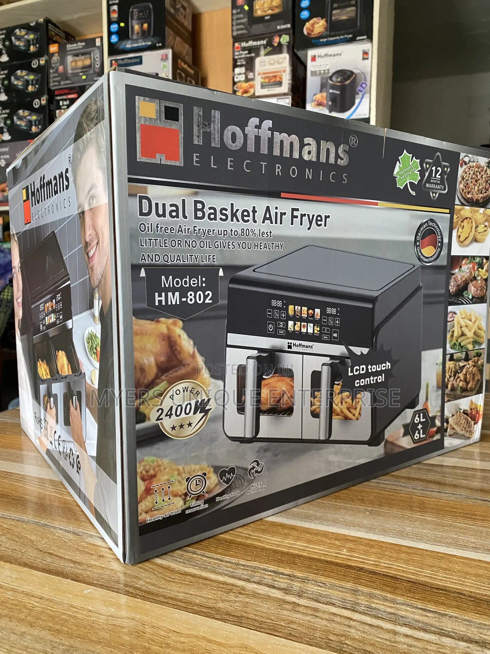 Oil Free 12l Double Air Fryer for Health Cooking (Hoffmans)