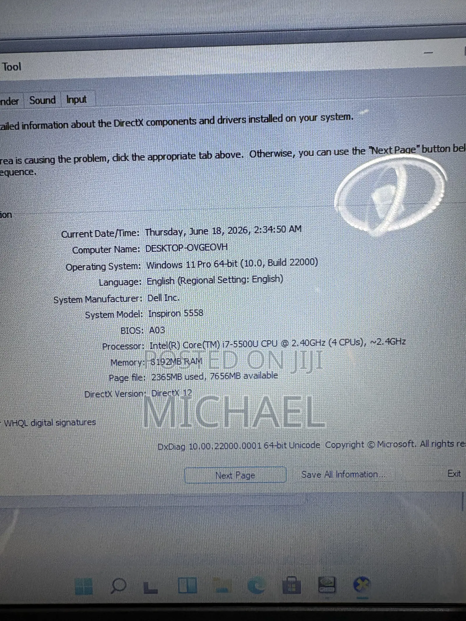 Laptop Dell Inspiron 5558 8GB Intel Core i7 HDD 500GB