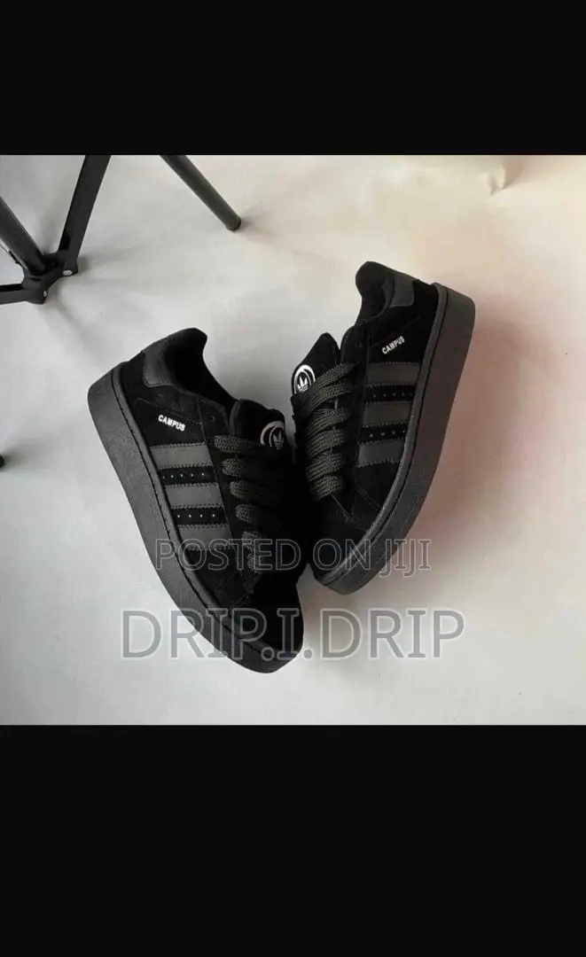 Adidas Campus ( All Black ) . Comes in Box .Very Classic.In All Sizes