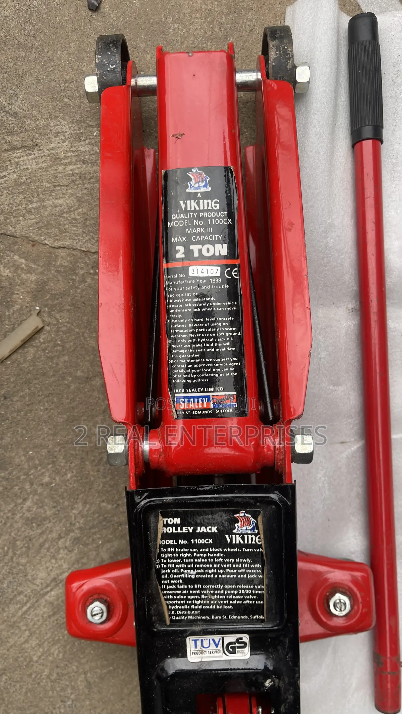 Viking 2-Ton Hydraulic Trolley Jack Almost New